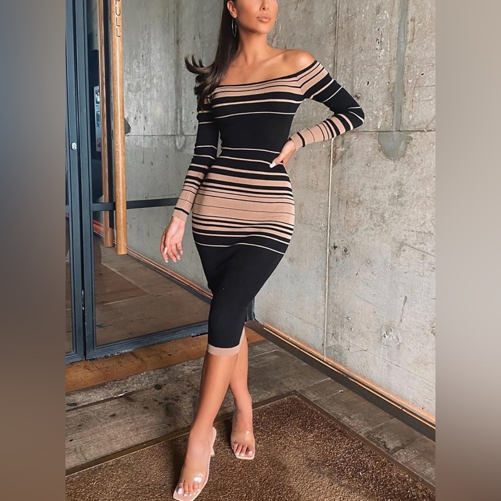 Off Shoulder Midi Dress